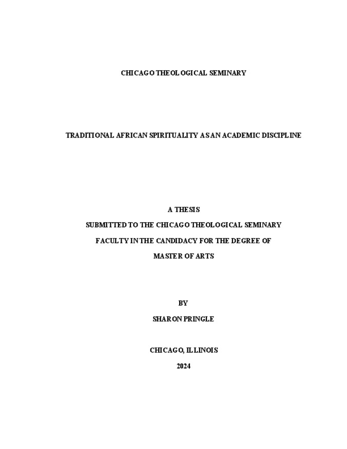 Traditional African Spirituality as an Academic Discpline Miniaturansicht